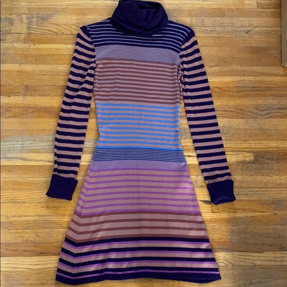 Striped Turtleneck Sweater Dress - Picture 2 of 2